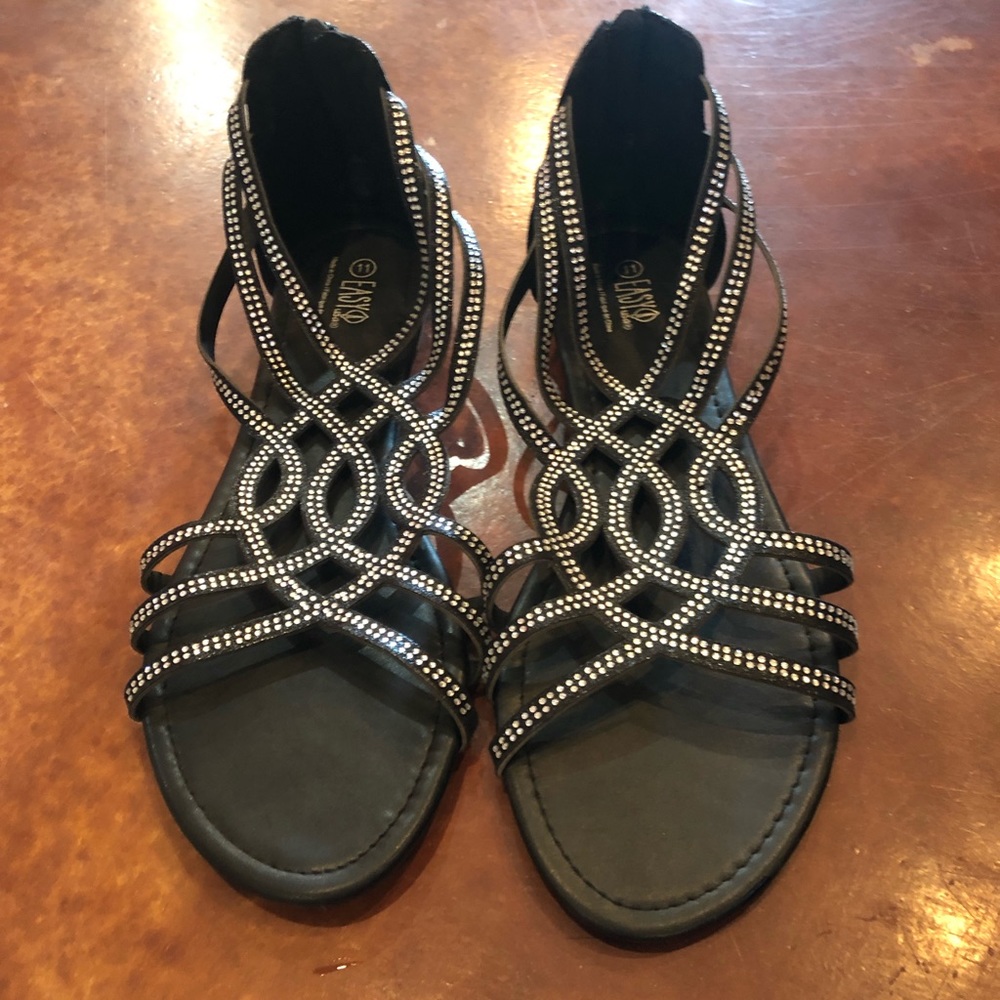 COPY - Black flats bling